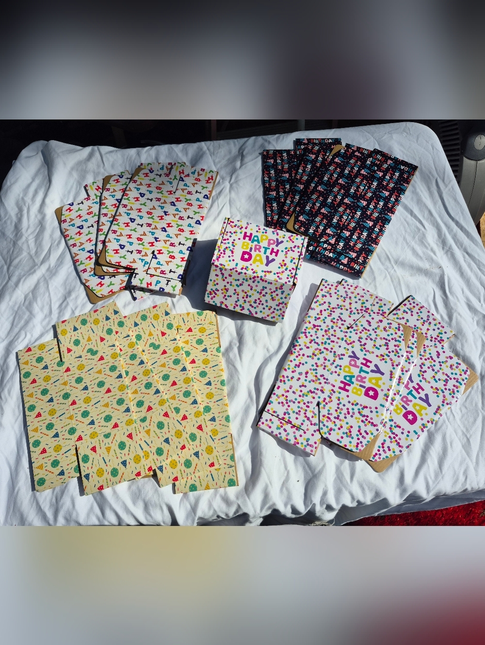 14pc Birthday Treat Box Bundle - 4 Colorful Styles - Foldable Cardboard 🍬
